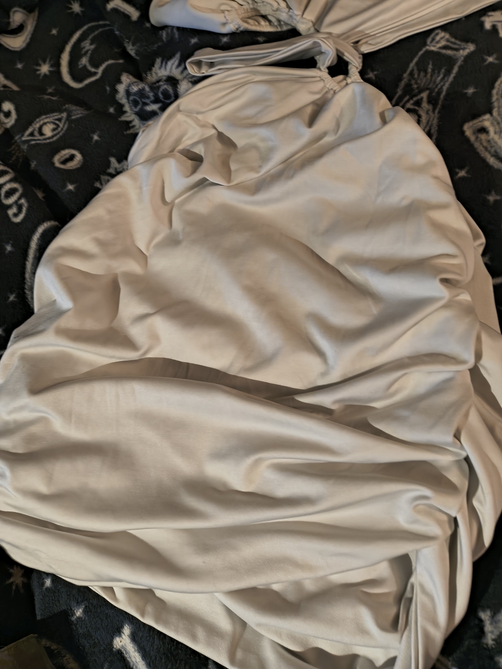 Halter Ruched Satin Mini Dress - Picture 7 of 8